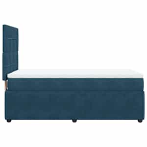 Box spring postel s matrací tmavě modrá 90x190 cm samet - obrázek 5