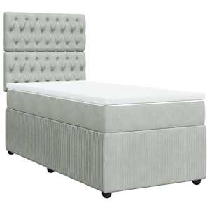 Box spring postel s matrací světle šedá 90x190 cm samet - obrázek 2