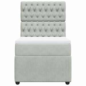 Box spring postel s matrací světle šedá 90x190 cm samet - obrázek 4