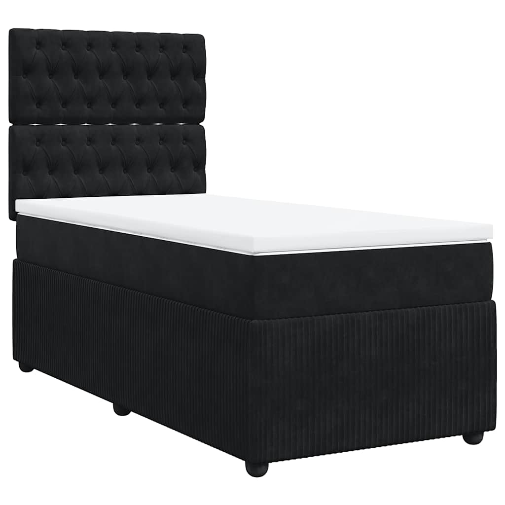 Thumbnail - vidaXL Boxspringbett mit Matratze Schwarz 90x190 cm Samt