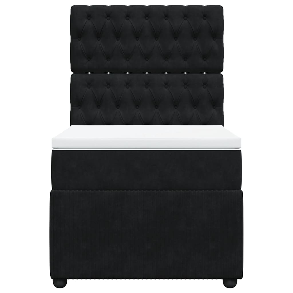 vidaXL Boxspring met matras fluweel zwart 90x190 cm, foto 4