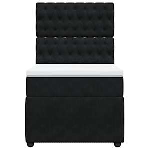 Box spring postel s matrací černá 90x190 cm samet - obrázek 4