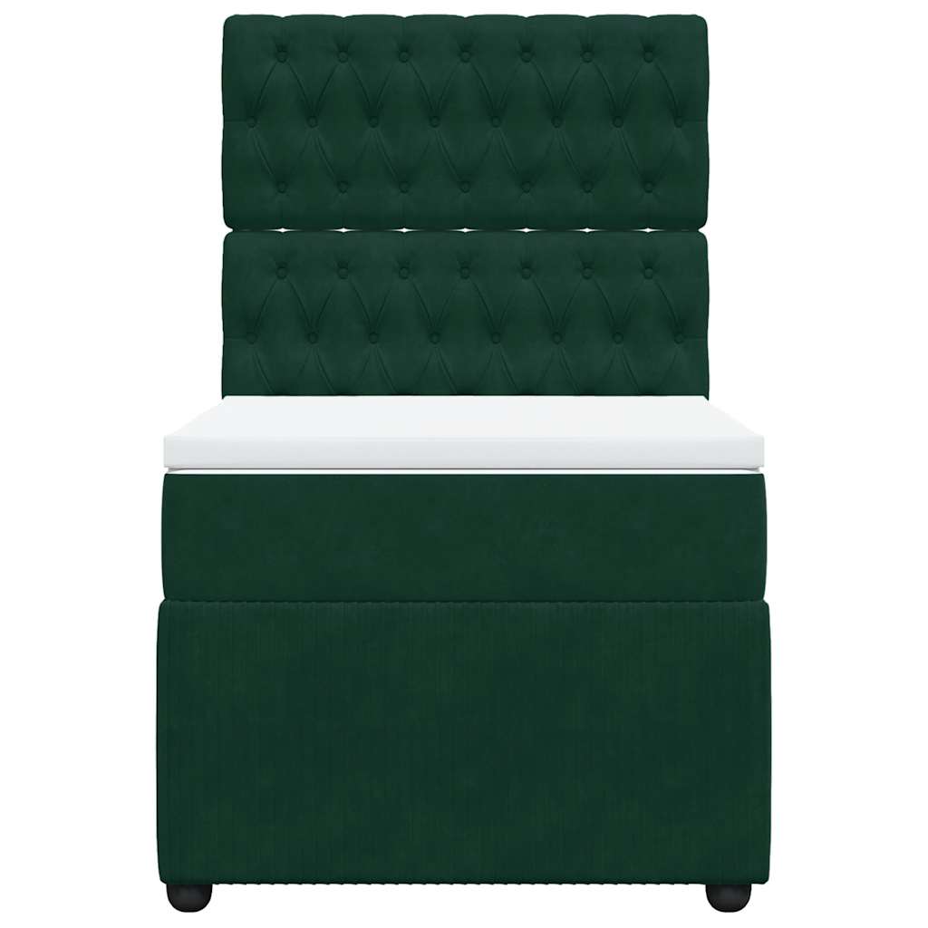 vidaXL Boxspring met matras fluweel donkergroen 90x190 cm groen, foto 4