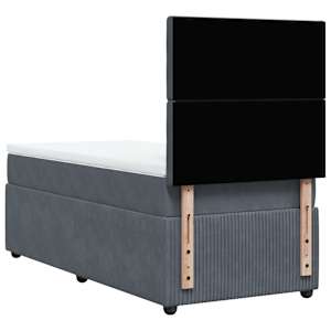 Box spring postel s matrací tmavě šedá 90x190 cm samet - obrázek 6