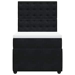 Box spring postel s matrací černá 90x190 cm samet - obrázek 4