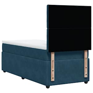 Box spring postel s matrací tmavě modrá 90x190 cm samet - obrázek 6
