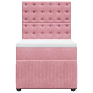 Box spring postel s matrací růžová 90x190 cm samet - obrázek 4