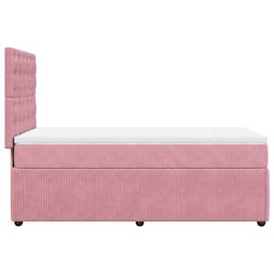 Box spring postel s matrací růžová 90x190 cm samet - obrázek 5