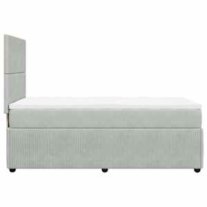 Box spring postel s matrací světle šedá 90x200 cm samet - obrázek 5