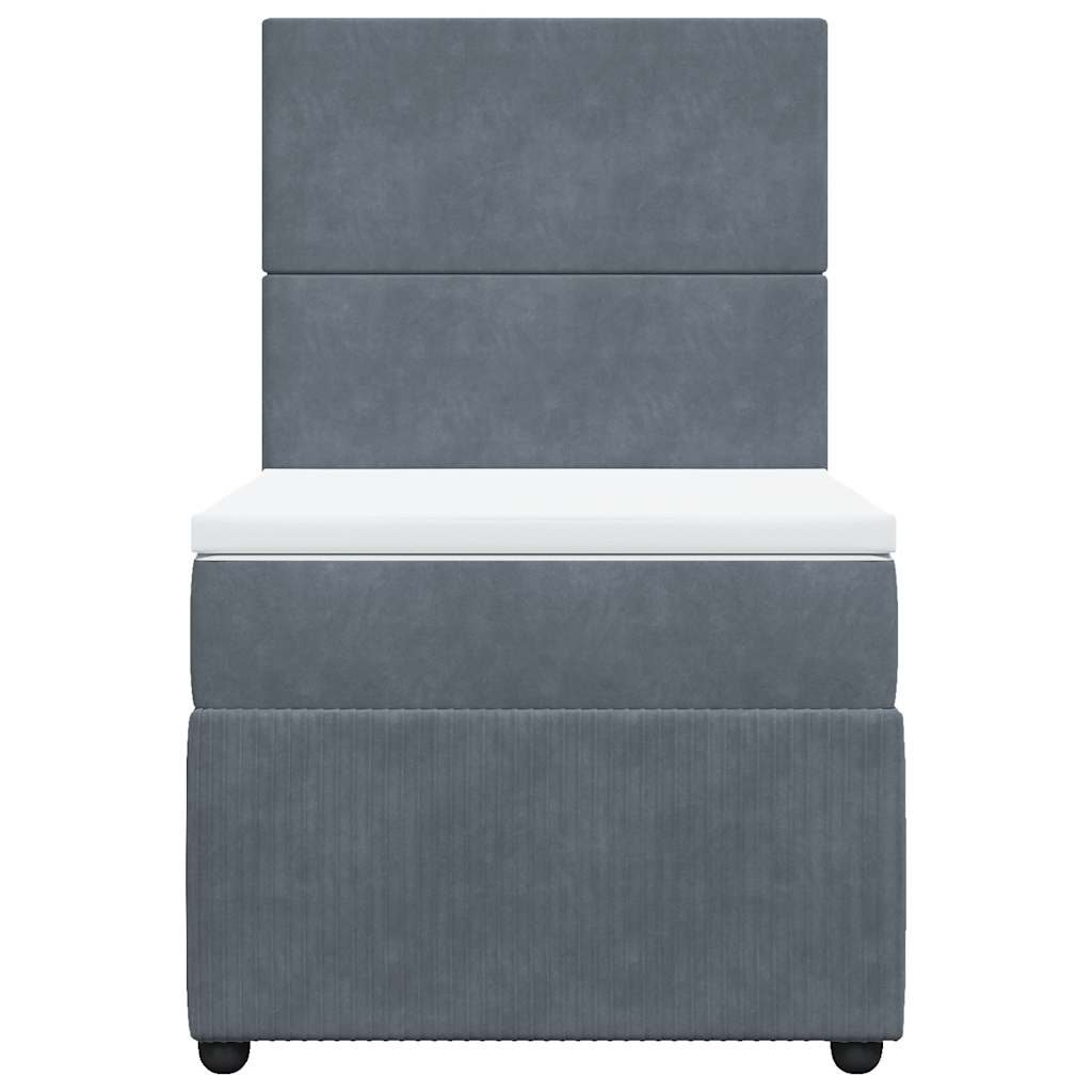 vidaXL Boxspring met matras fluweel donkergrijs 90x200 cm grijs, foto 4