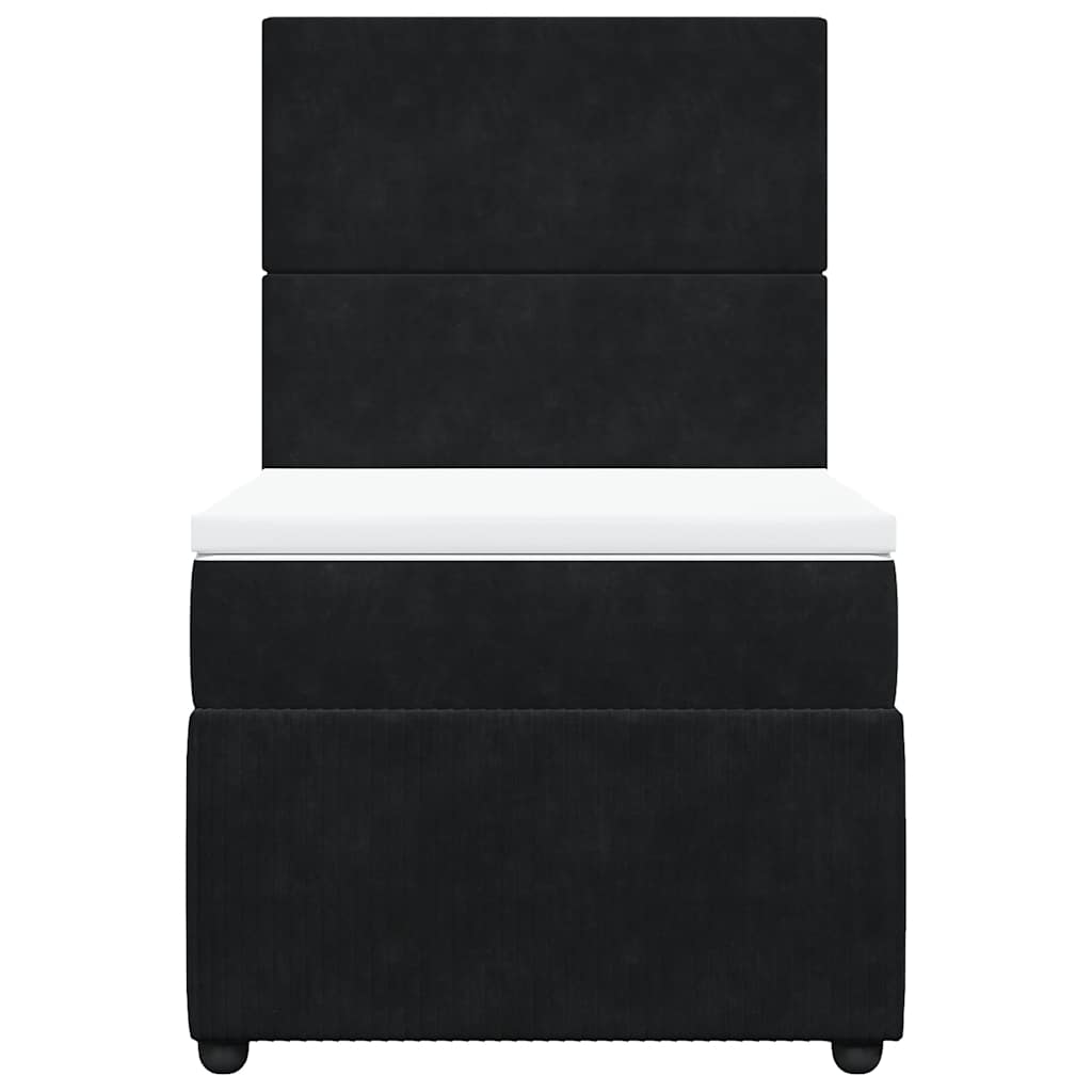 vidaXL Boxspring met matras fluweel zwart 90x200 cm, foto 4