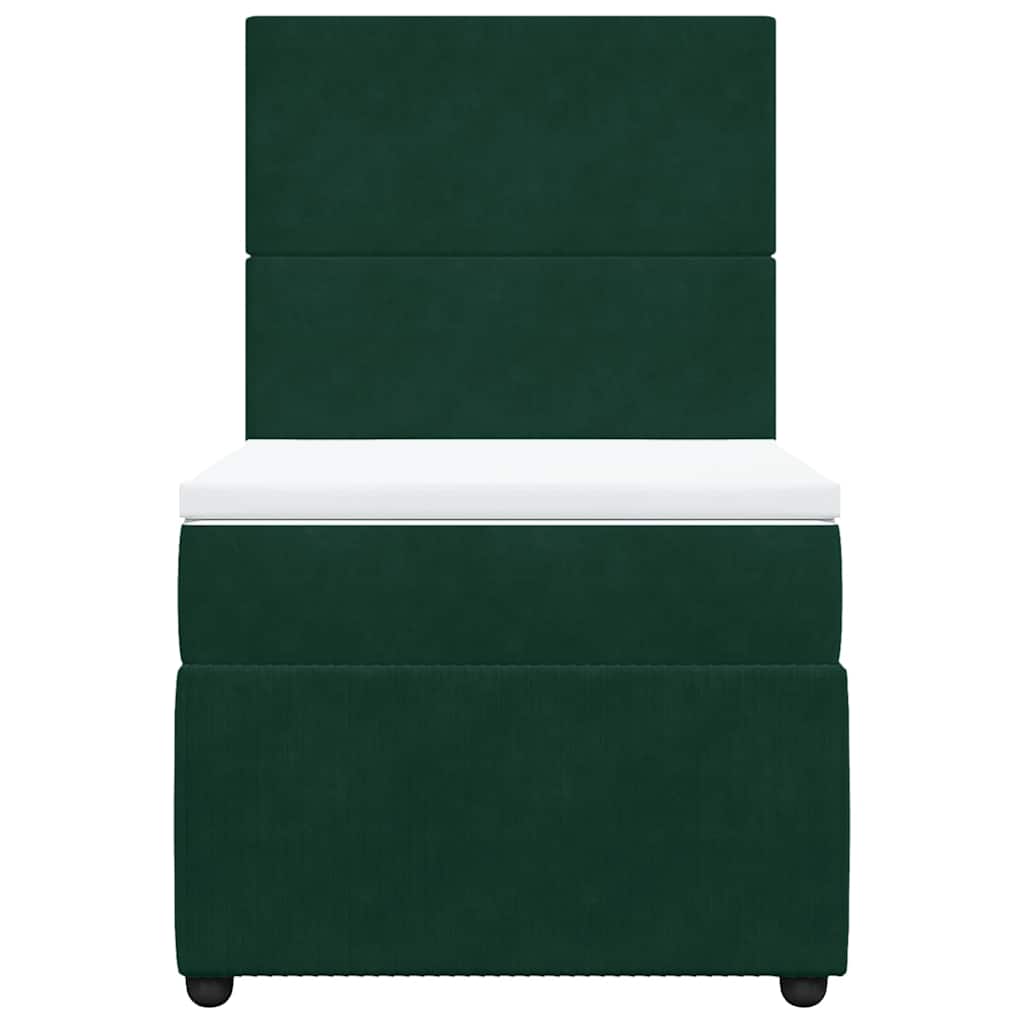 vidaXL Boxspring met matras fluweel donkergroen 90x200 cm groen, foto 4