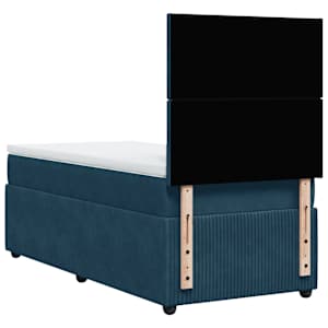 Box spring postel s matrací tmavě modrá 90x200 cm samet - obrázek 6