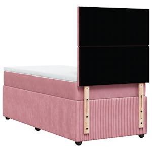Box spring postel s matrací růžová 90x200 cm samet - obrázek 6