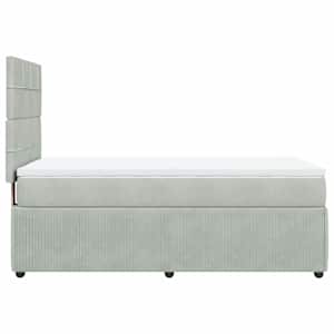 Box spring postel s matrací světle šedá 90x200 cm samet - obrázek 5