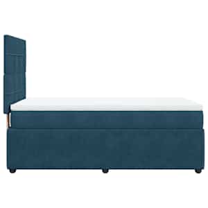Box spring postel s matrací tmavě modrá 90x200 cm samet - obrázek 5