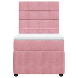Box spring postel s matrací růžová 90x200 cm samet - obrázek 4