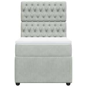 Box spring postel s matrací světle šedá 90x200 cm samet - obrázek 4