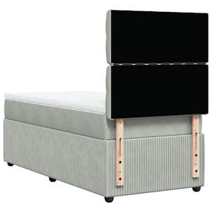 Box spring postel s matrací světle šedá 90x200 cm samet - obrázek 6