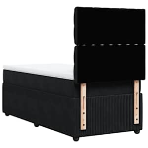 Box spring postel s matrací černá 90x200 cm samet - obrázek 9