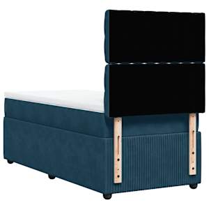 Box spring postel s matrací tmavě modrá 90x200 cm samet - obrázek 6