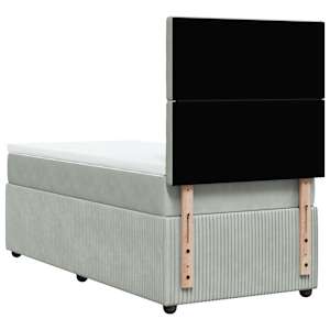 Box spring postel s matrací světle šedá 90x200 cm samet - obrázek 6