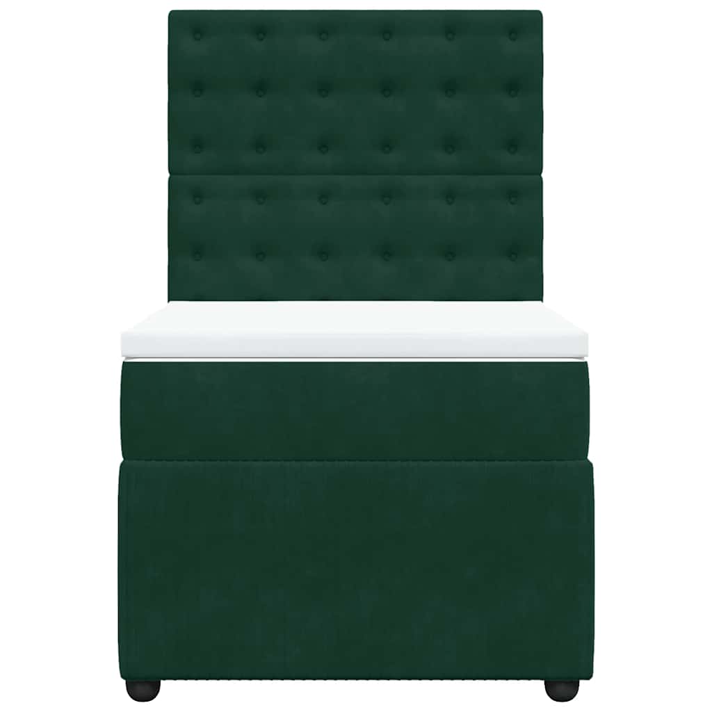 vidaXL Boxspring met matras fluweel donkergroen 90x200 cm groen, foto 4