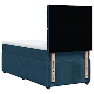 Box spring postel s matrací tmavě modrá 90x200 cm samet - obrázek 6