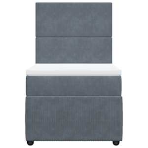 Box spring postel s matrací tmavě šedá 100x200 cm samet - obrázek 4