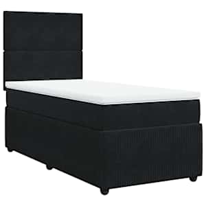 Box spring postel s matrací černá 100x200 cm samet - obrázek 2