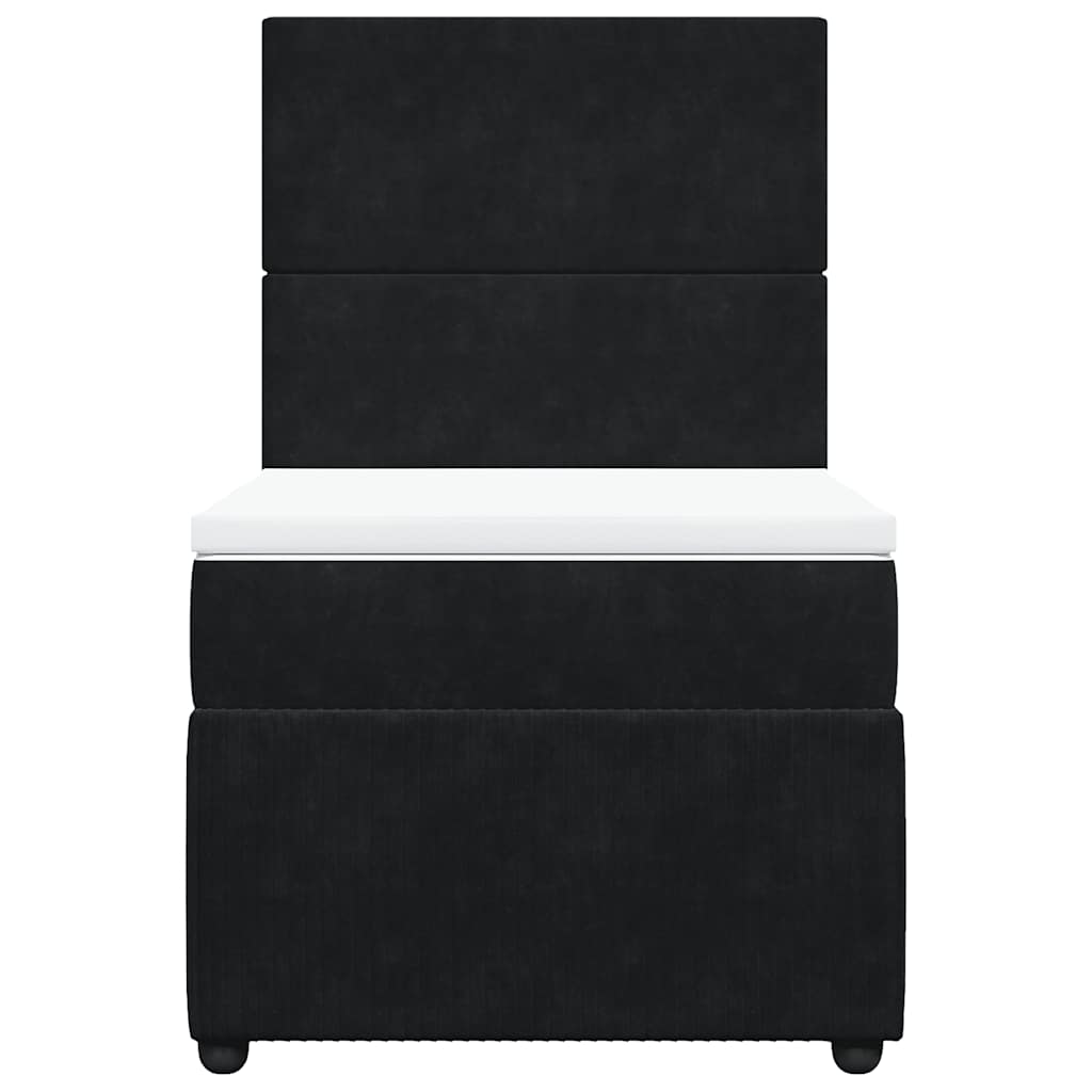 vidaXL Boxspring met matras fluweel zwart 100x200 cm, foto 4