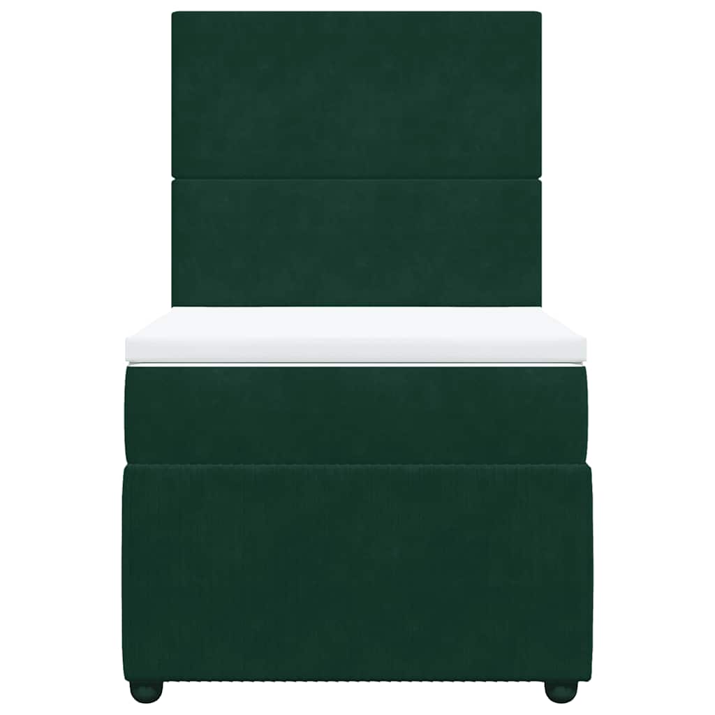 vidaXL Boxspring met matras fluweel donkergroen 100x200 cm groen, foto 4