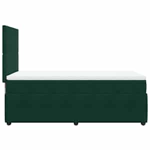 Box spring postel s matrací tmavě zelená 100x200 cm samet - obrázek 5