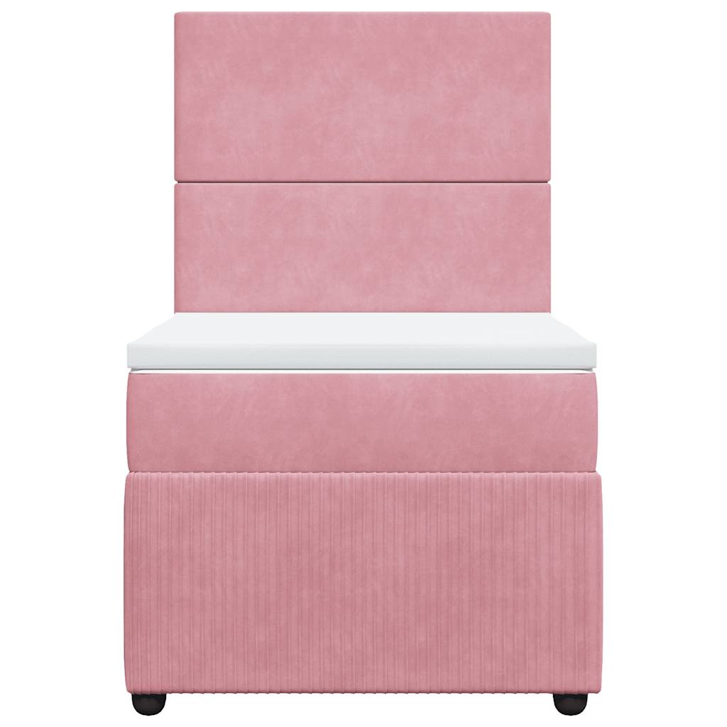 vidaXL Boxspring met matras fluweel roze 100x200 cm, foto 4