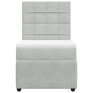 Box spring postel s matrací světle šedá 100x200 cm samet - obrázek 4