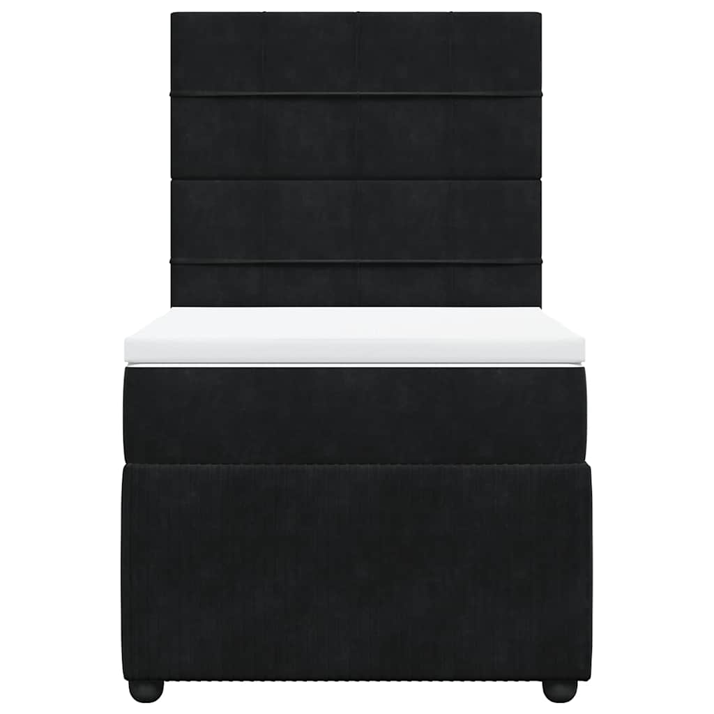 vidaXL Boxspring met matras fluweel zwart 100x200 cm, foto 4