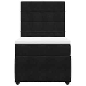 Box spring postel s matrací černá 100x200 cm samet - obrázek 4