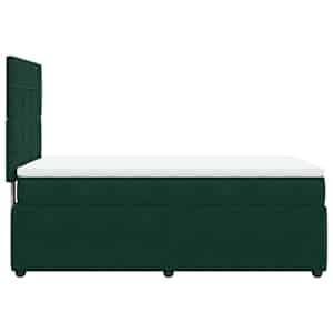 Box spring postel s matrací tmavě zelená 100x200 cm samet - obrázek 5