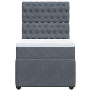 Box spring postel s matrací tmavě šedá 100x200 cm samet - obrázek 4