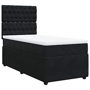 Box spring postel s matrací černá 100x200 cm samet - obrázek 2