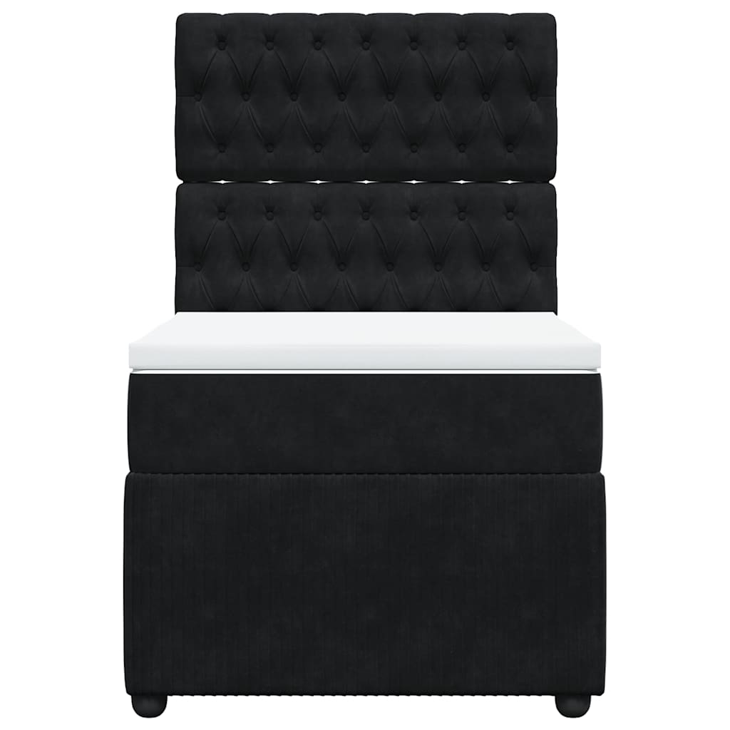 vidaXL Boxspring met matras fluweel zwart 100x200 cm, foto 4