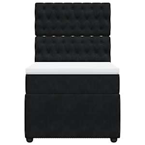 Box spring postel s matrací černá 100x200 cm samet - obrázek 4