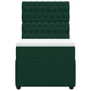 Box spring postel s matrací tmavě zelená 100x200 cm samet - obrázek 4