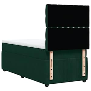 Box spring postel s matrací tmavě zelená 100x200 cm samet - obrázek 6