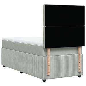 Box spring postel s matrací světle šedá 100x200 cm samet - obrázek 6