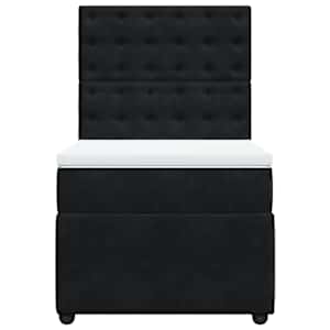 Box spring postel s matrací černá 100x200 cm samet - obrázek 4