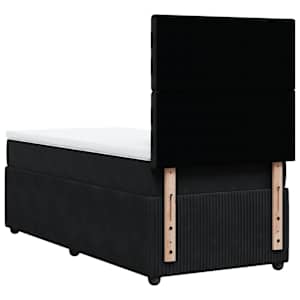Box spring postel s matrací černá 100x200 cm samet - obrázek 6