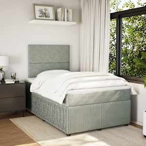Box spring postel s matrací světle šedá 120x190 cm samet - obrázek 3