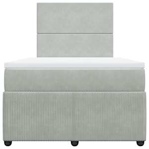 Box spring postel s matrací světle šedá 120x190 cm samet - obrázek 4