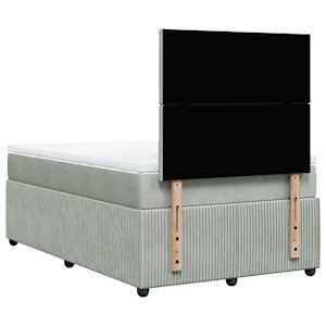 Box spring postel s matrací světle šedá 120x190 cm samet - obrázek 6